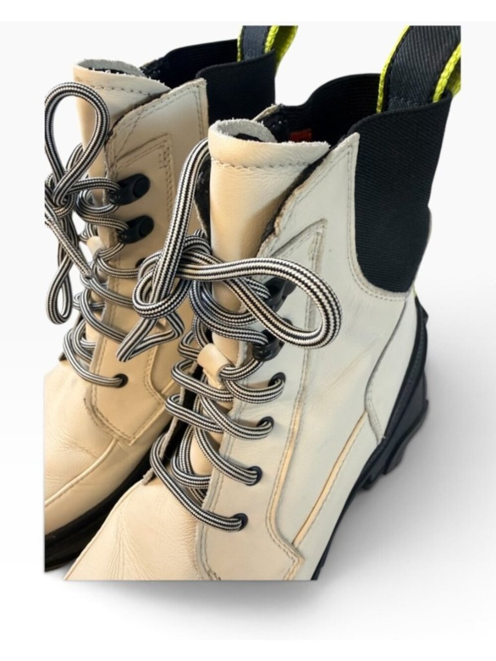 SOREL Womens Brex Chelsea Waterproof Boots~Size 6.5~Chalk/Black/Green P7 10 - Picture 9 of 12